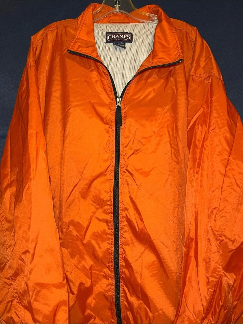 Authentic Y2K Champs Men's Orange Lightweight Windbreaker Jacket/pant set